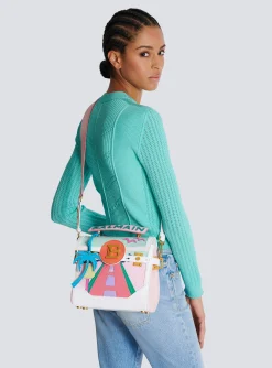 Women Balmain B-Buzz 23 Calfskin And Postcard Patchwork Bag