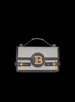 Women Balmain B-Buzz 24 Canvas And Leather Bag