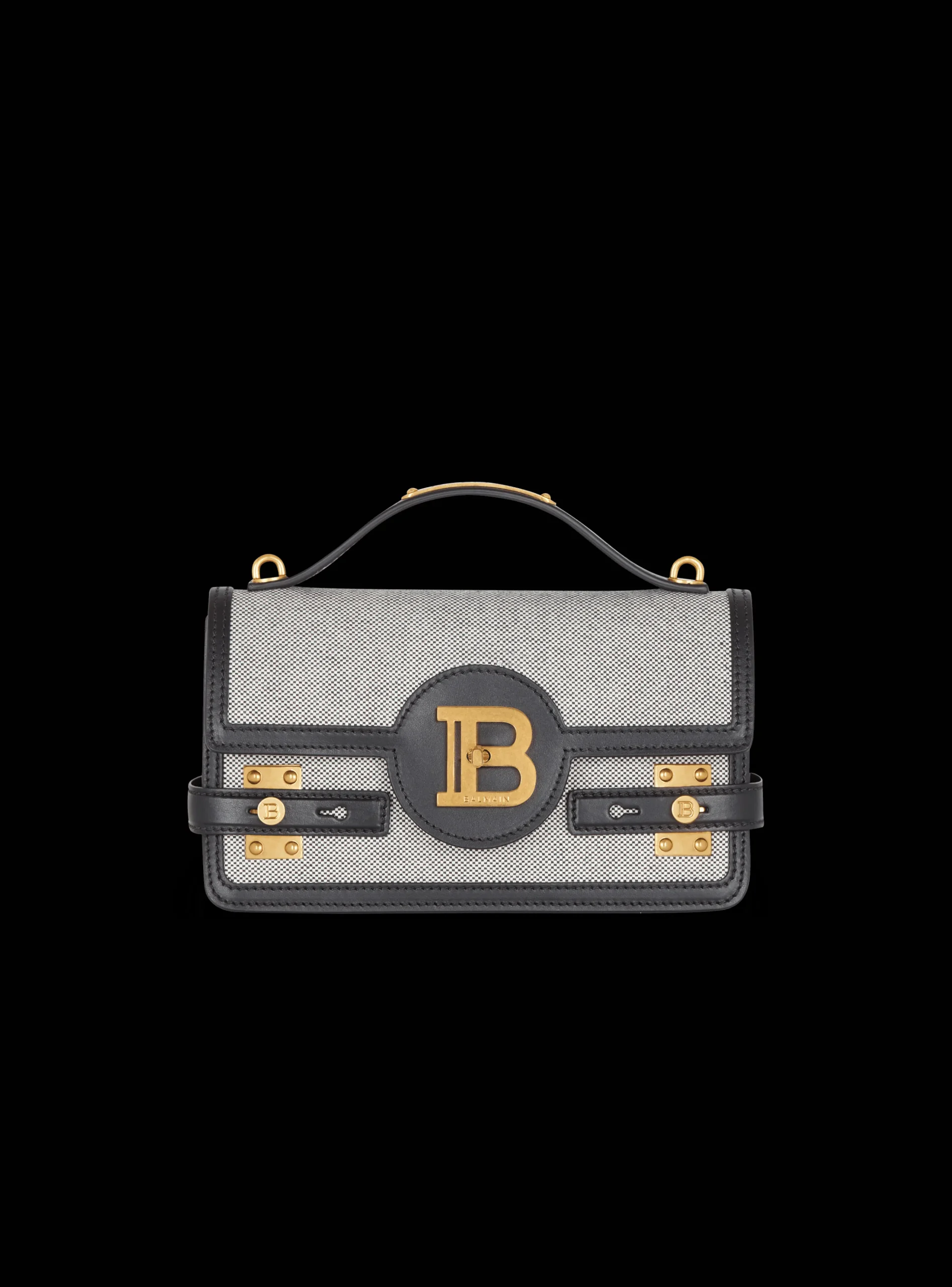Women Balmain B-Buzz 24 Canvas And Leather Bag