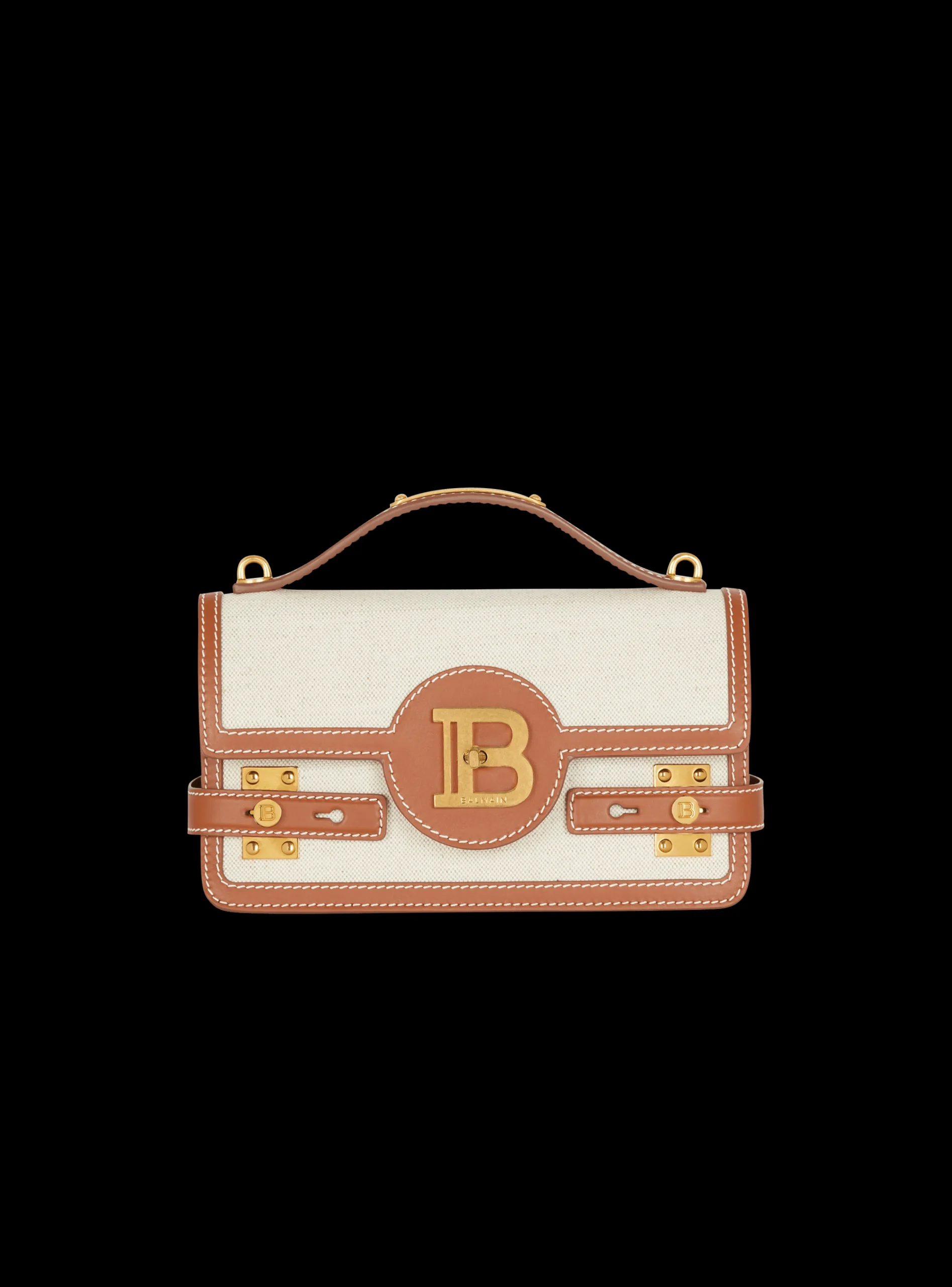 Women Balmain B-Buzz 24 Canvas And Leather Bag