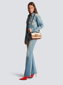 Women Balmain B-Buzz 24 Canvas And Leather Bag