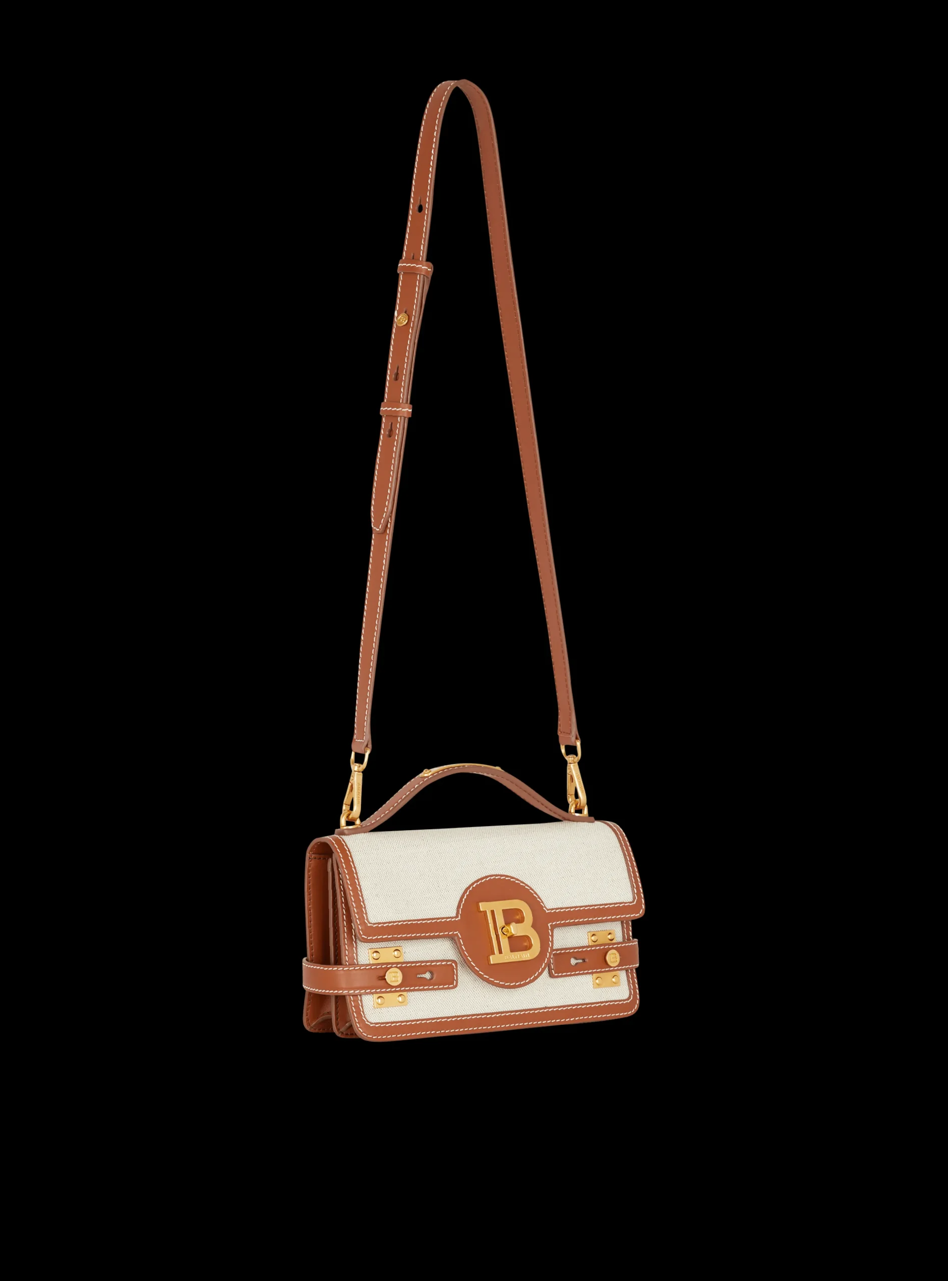 Women Balmain B-Buzz 24 Canvas And Leather Bag