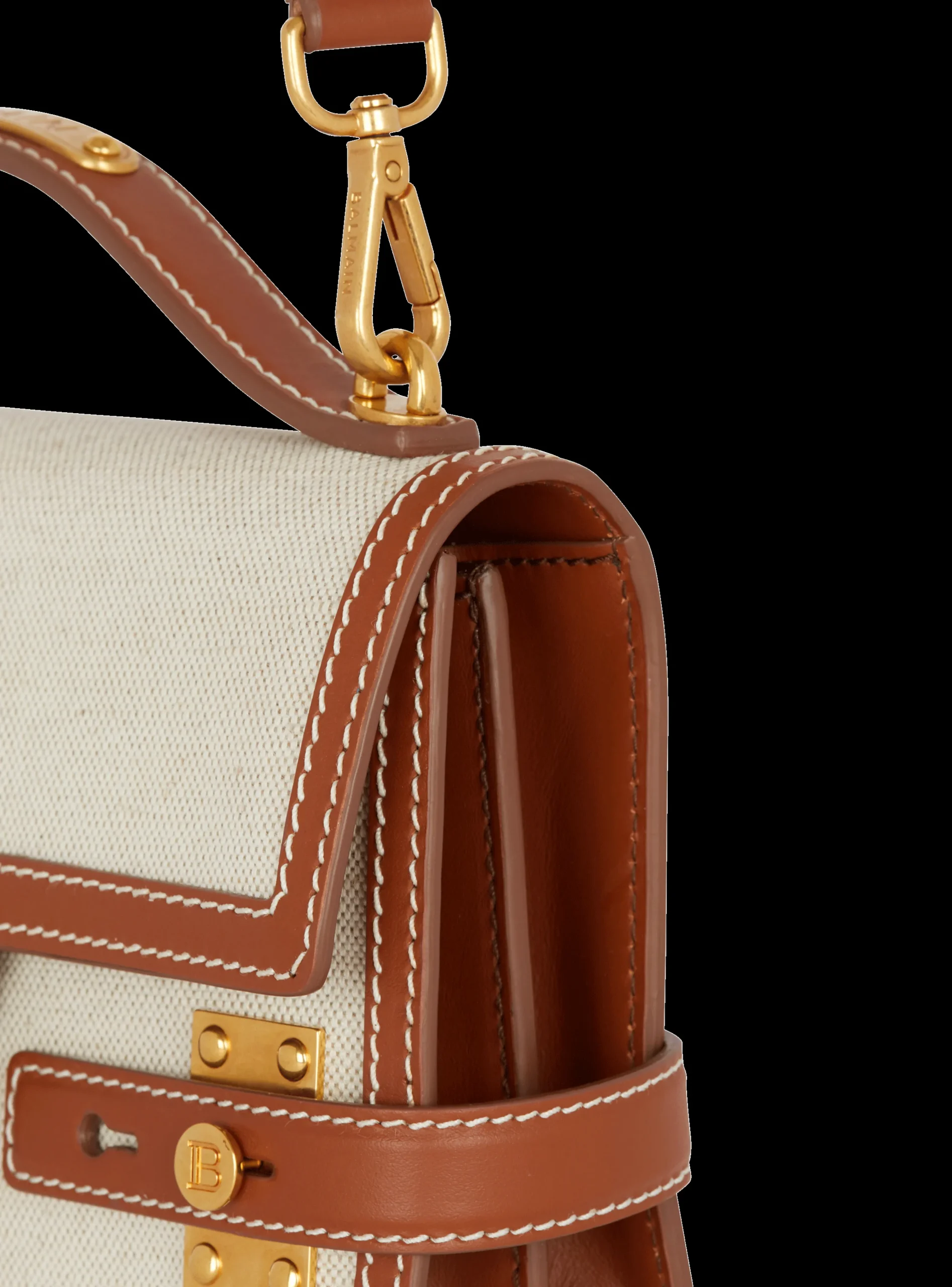 Women Balmain B-Buzz 24 Canvas And Leather Bag