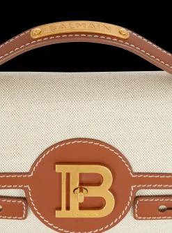 Women Balmain B-Buzz 24 Canvas And Leather Bag