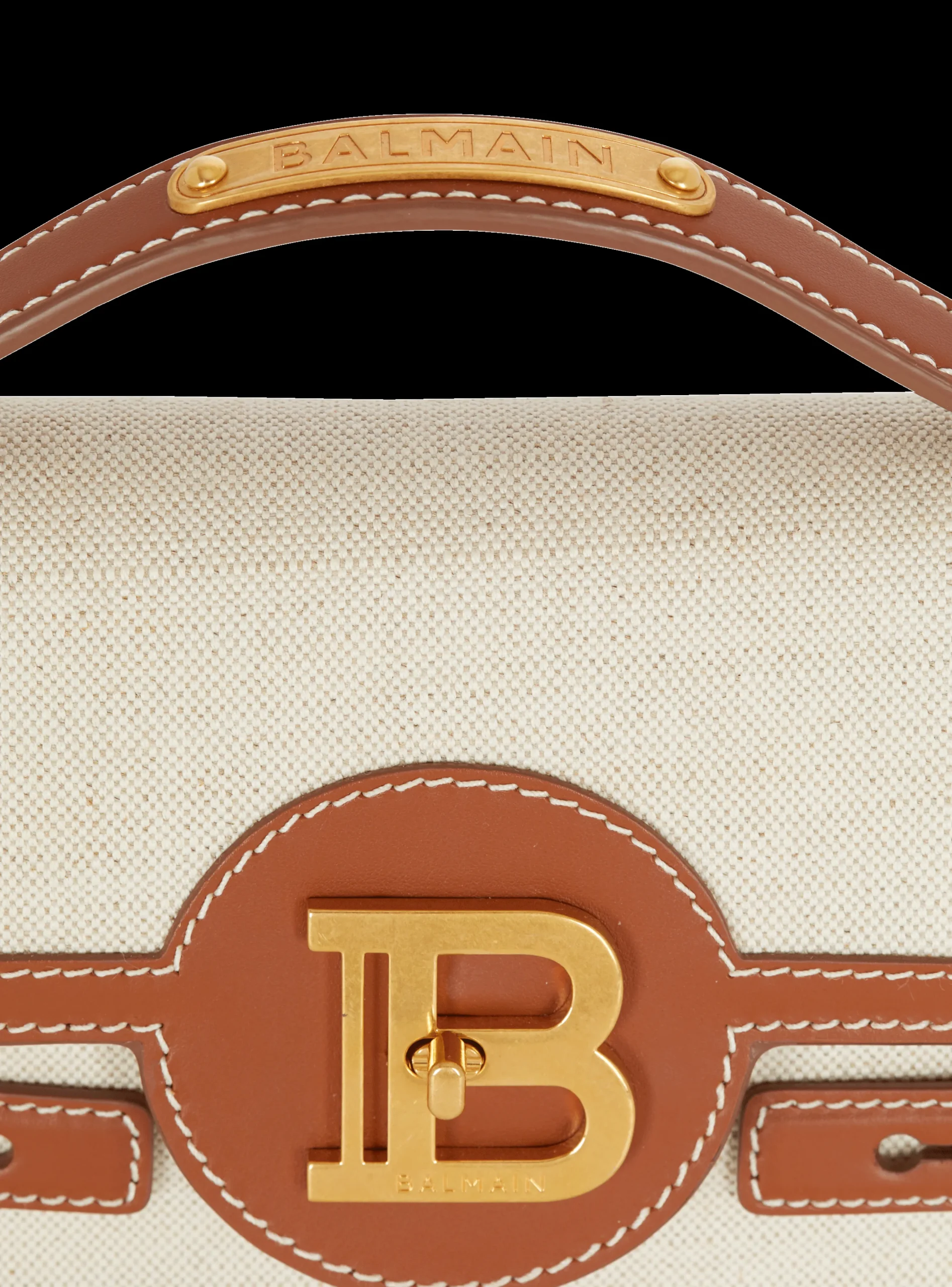 Women Balmain B-Buzz 24 Canvas And Leather Bag