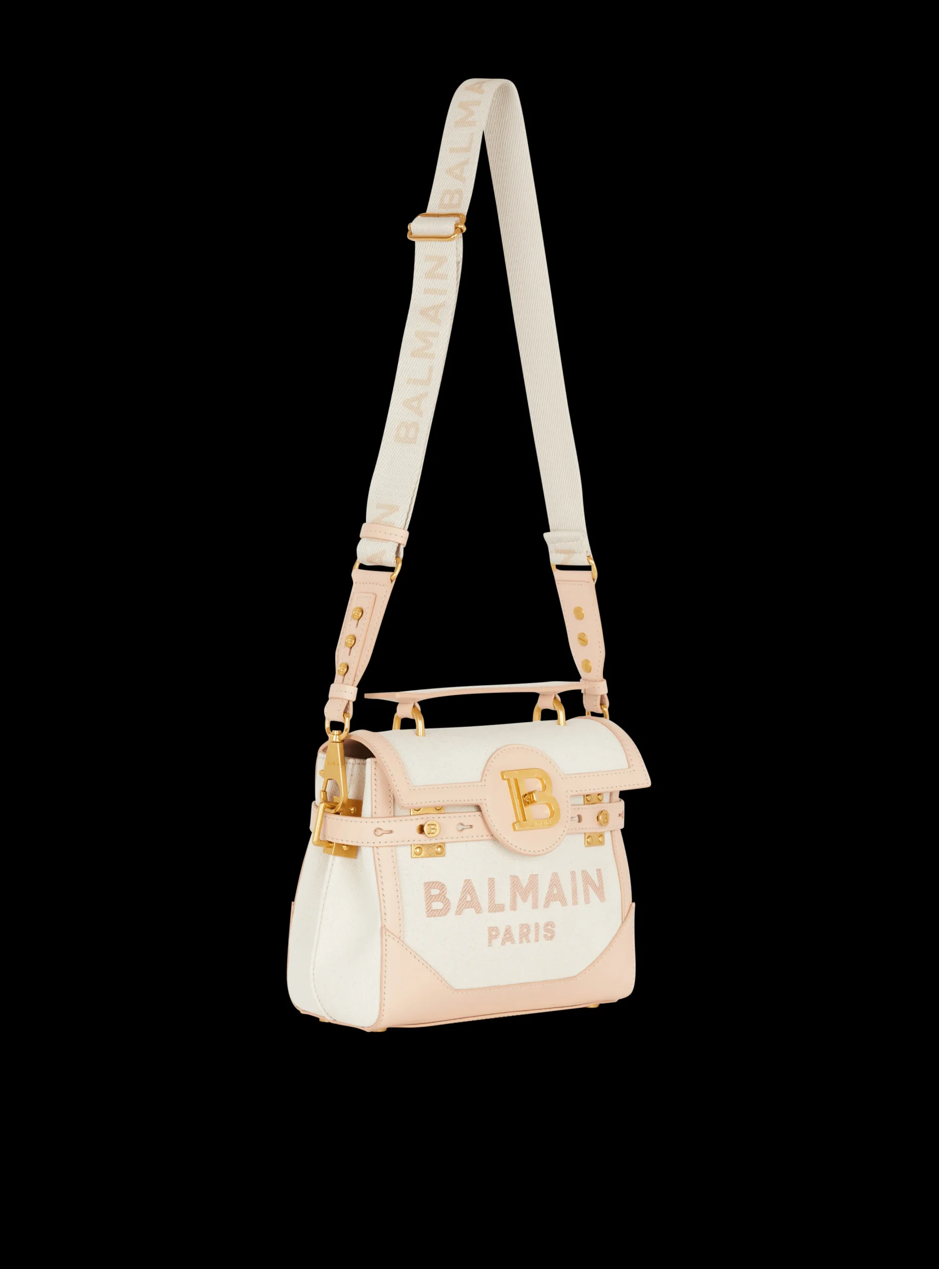 Women Balmain B-Buzz 23 Canvas And Leather Bag