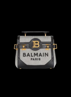Women Balmain B-Buzz 23 Canvas And Leather Bag