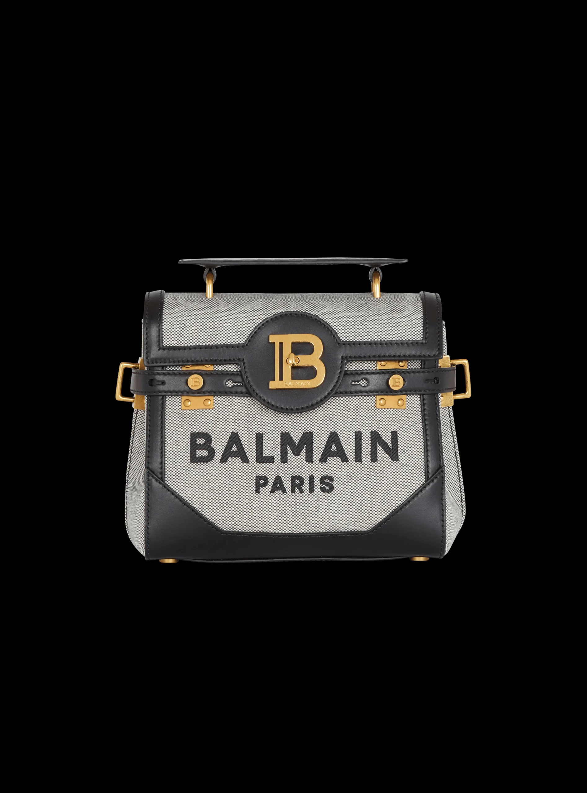 Women Balmain B-Buzz 23 Canvas And Leather Bag