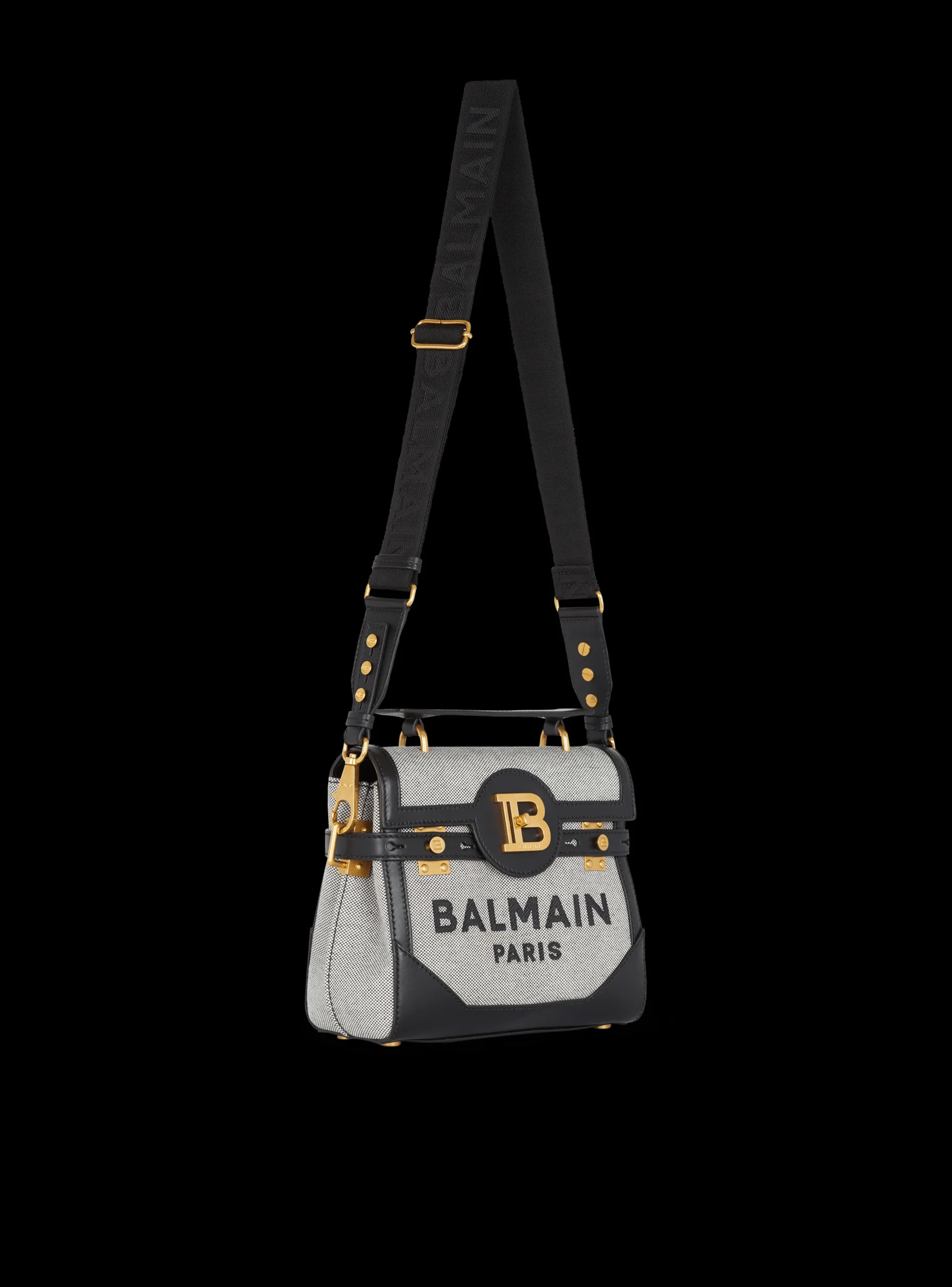 Women Balmain B-Buzz 23 Canvas And Leather Bag