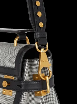 Women Balmain B-Buzz 23 Canvas And Leather Bag