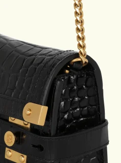 Women Balmain B-Buzz 23 Clutch In Crocodile-print Leather
