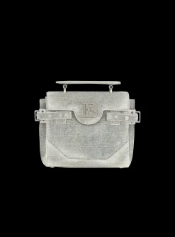 Women Balmain B-Buzz 23 Faded  denim Bag