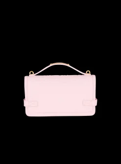 Balmain B-Buzz 24 Grained Monogram Leather Shoulder Bag