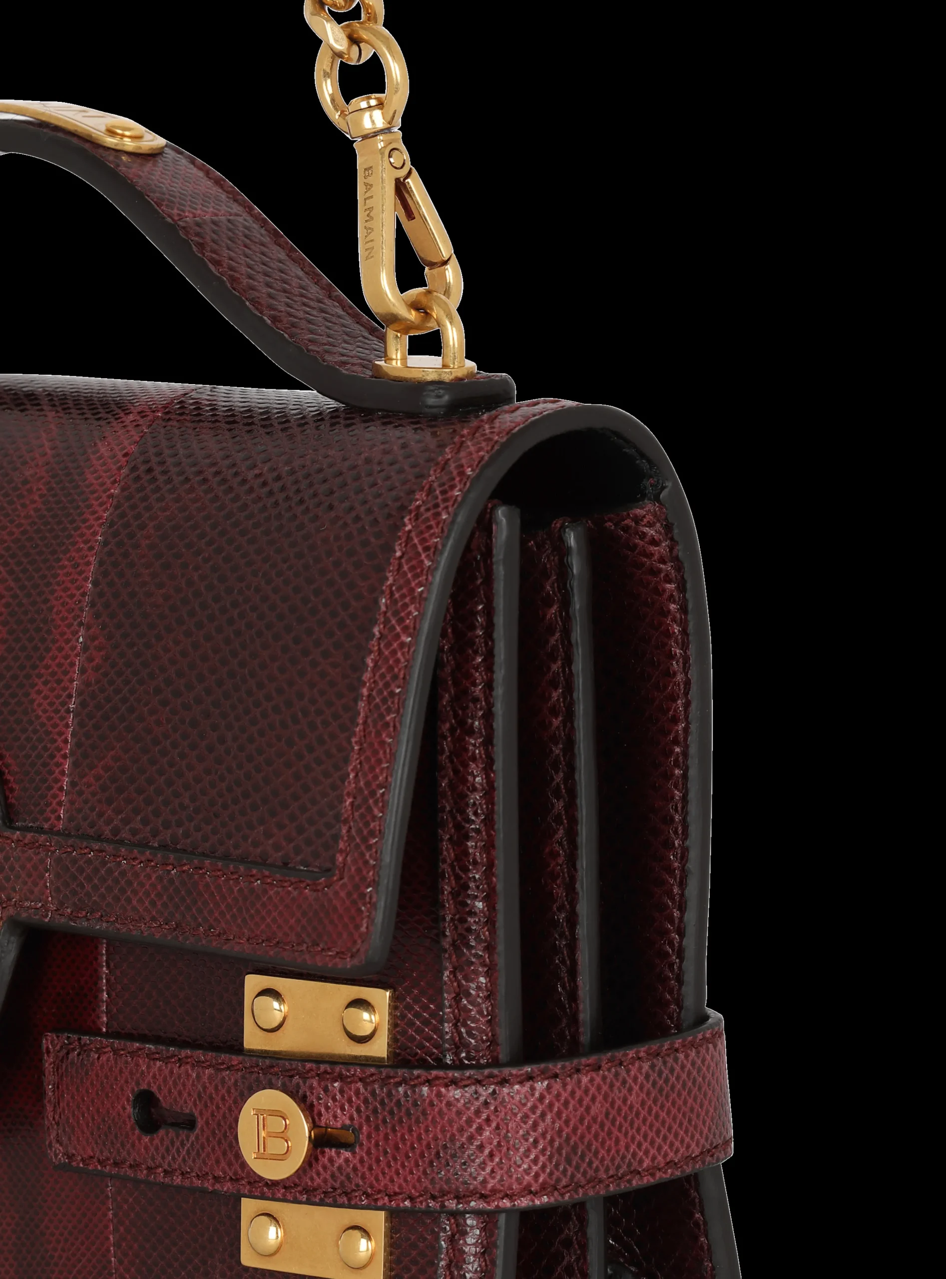 Women Balmain B-Buzz 24 Karung Leather Bag