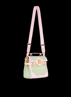 Women Balmain B-Buzz 23 Leather And Canvas Bag