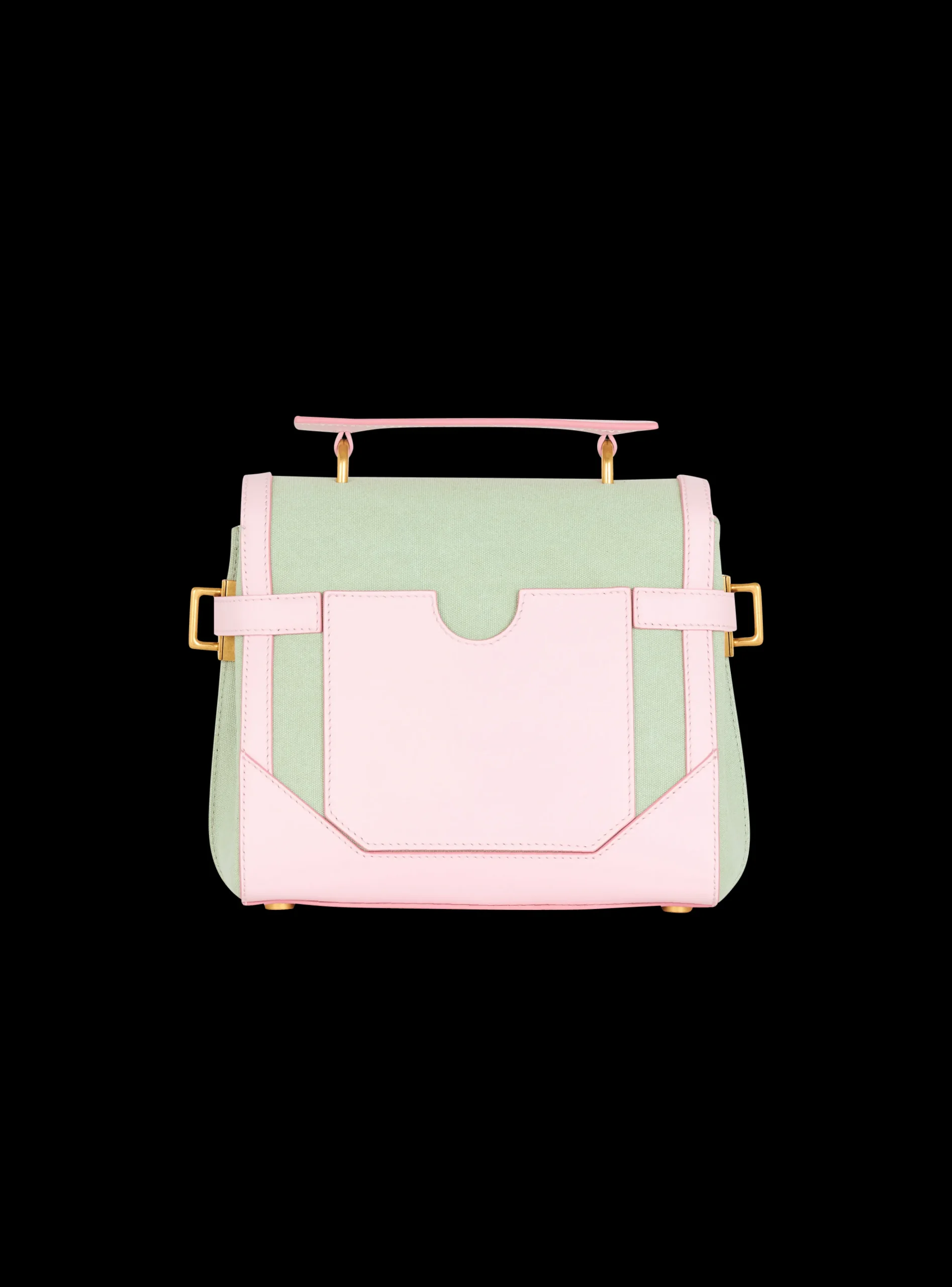 Women Balmain B-Buzz 23 Leather And Canvas Bag