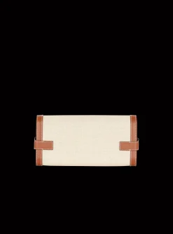 Women Balmain B-Buzz 23 Leather And Canvas Clutch Bag
