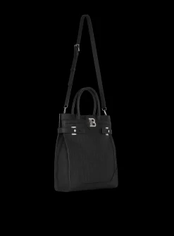 Balmain B-Buzz 36 Monogrammed Canvas And Leather Tote Bag&nbsp;