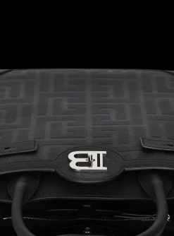 Balmain B-Buzz 36 Monogrammed Canvas And Leather Tote Bag&nbsp;