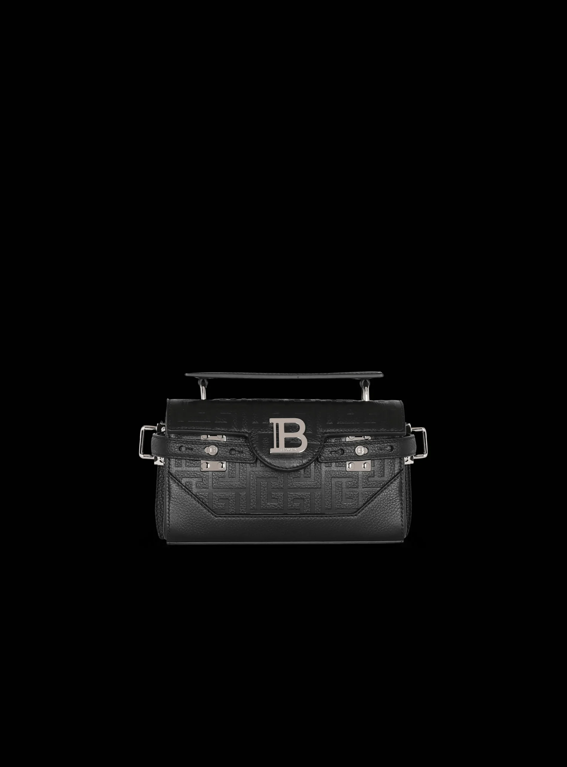 Balmain B-Buzz 19 Monogrammed Canvas And Leather Bag