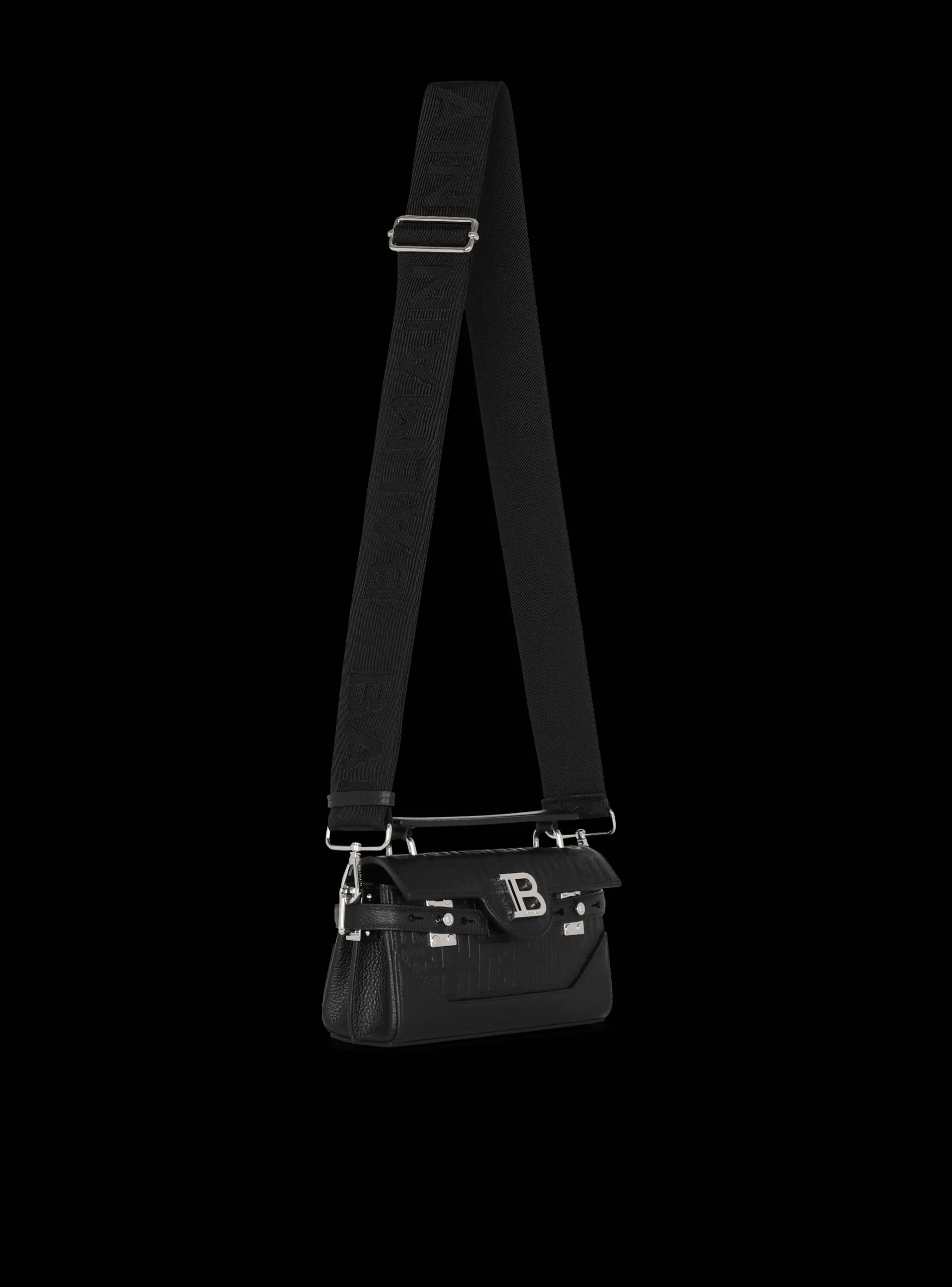 Balmain B-Buzz 19 Monogrammed Canvas And Leather Bag