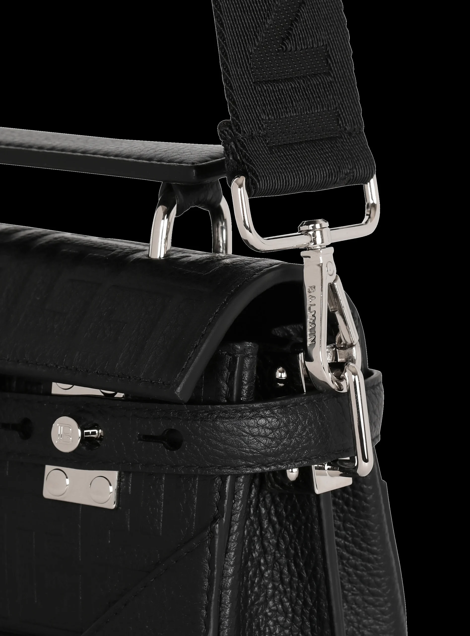 Balmain B-Buzz 19 Monogrammed Canvas And Leather Bag