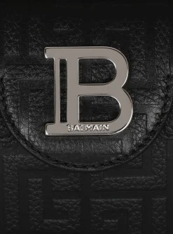 Balmain B-Buzz 19 Monogrammed Canvas And Leather Bag