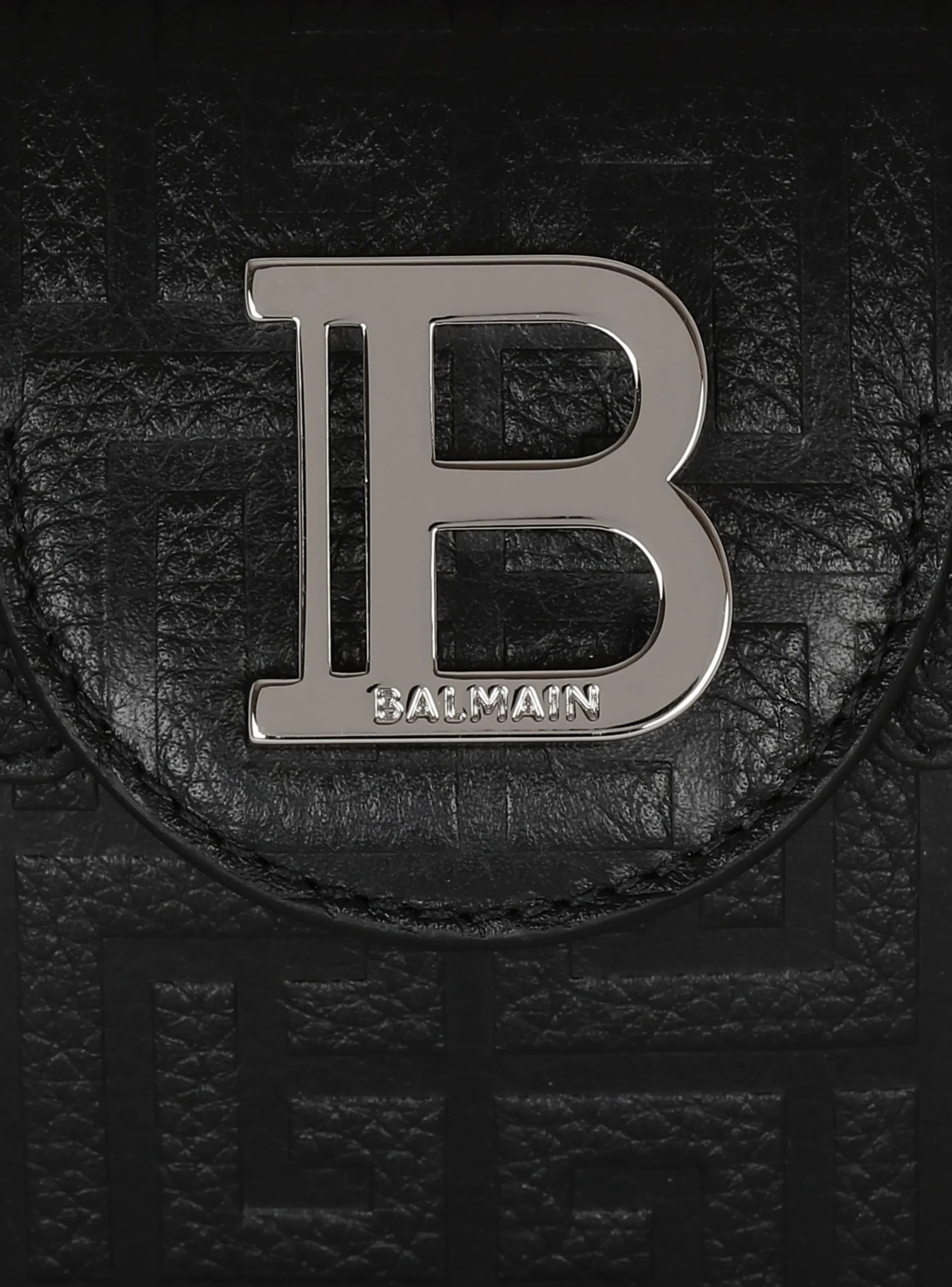 Balmain B-Buzz 19 Monogrammed Canvas And Leather Bag