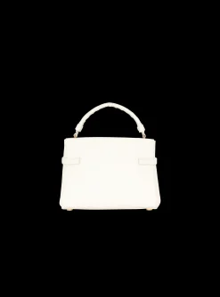 Women Balmain B-Buzz 22 Monogrammed Top-handle Bag In Grained Leather