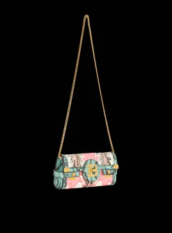 Women Balmain B-Buzz 23 Pouch Patchwork Leather Clutch