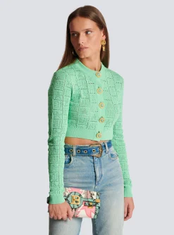 Women Balmain B-Buzz 23 Pouch Patchwork Leather Clutch