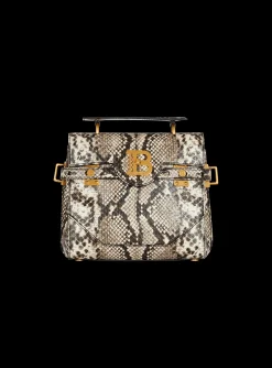 Women Balmain B-Buzz 23 Snakeskin-effect Leather Bag