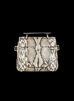 Women Balmain B-Buzz 23 Snakeskin-effect Leather Bag