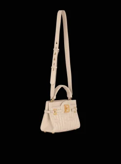 Women Balmain B-Buzz 22 Top Handle Bag In Monogram Quilted Leather