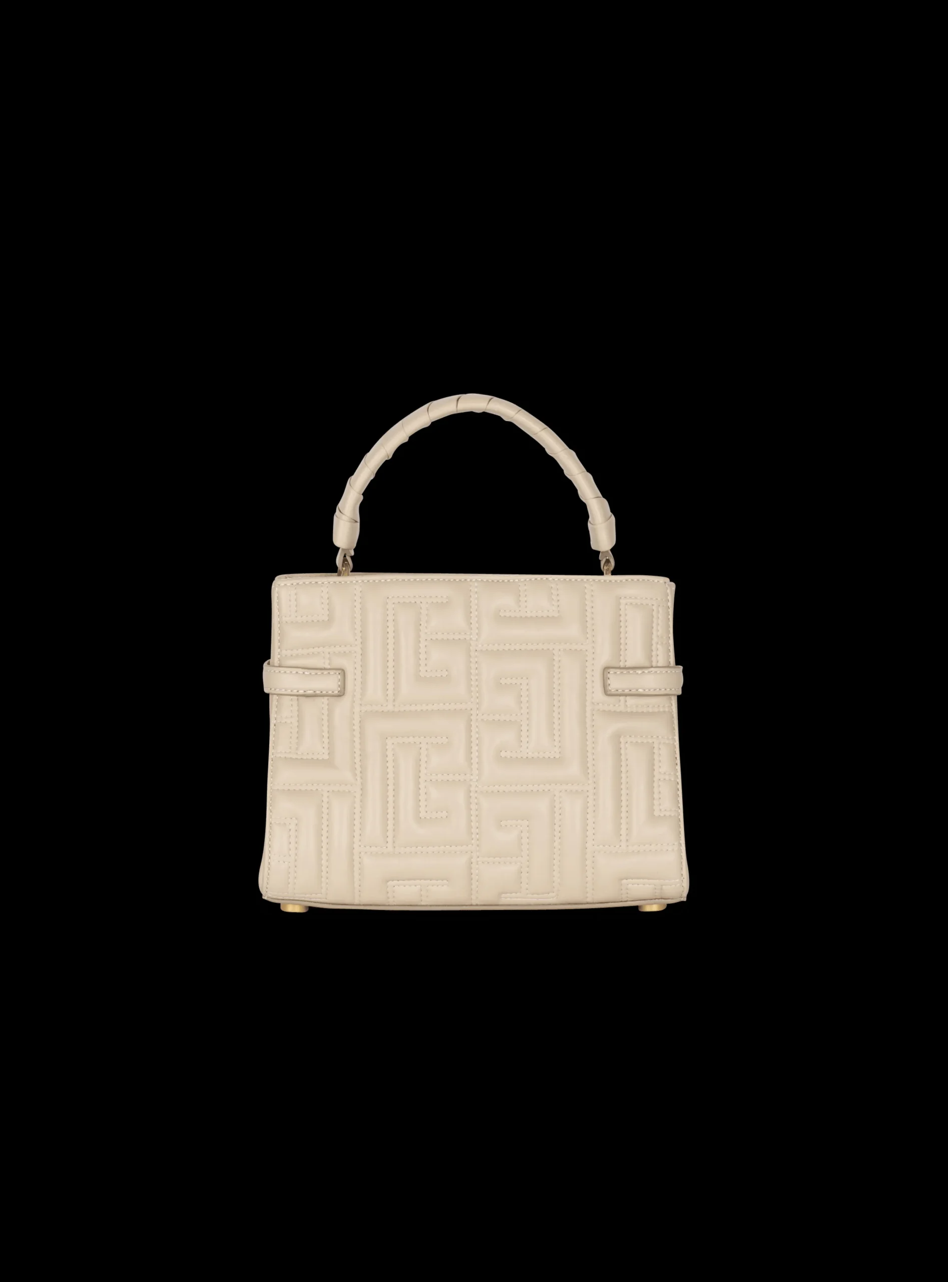 Women Balmain B-Buzz 22 Top Handle Bag In Monogram Quilted Leather