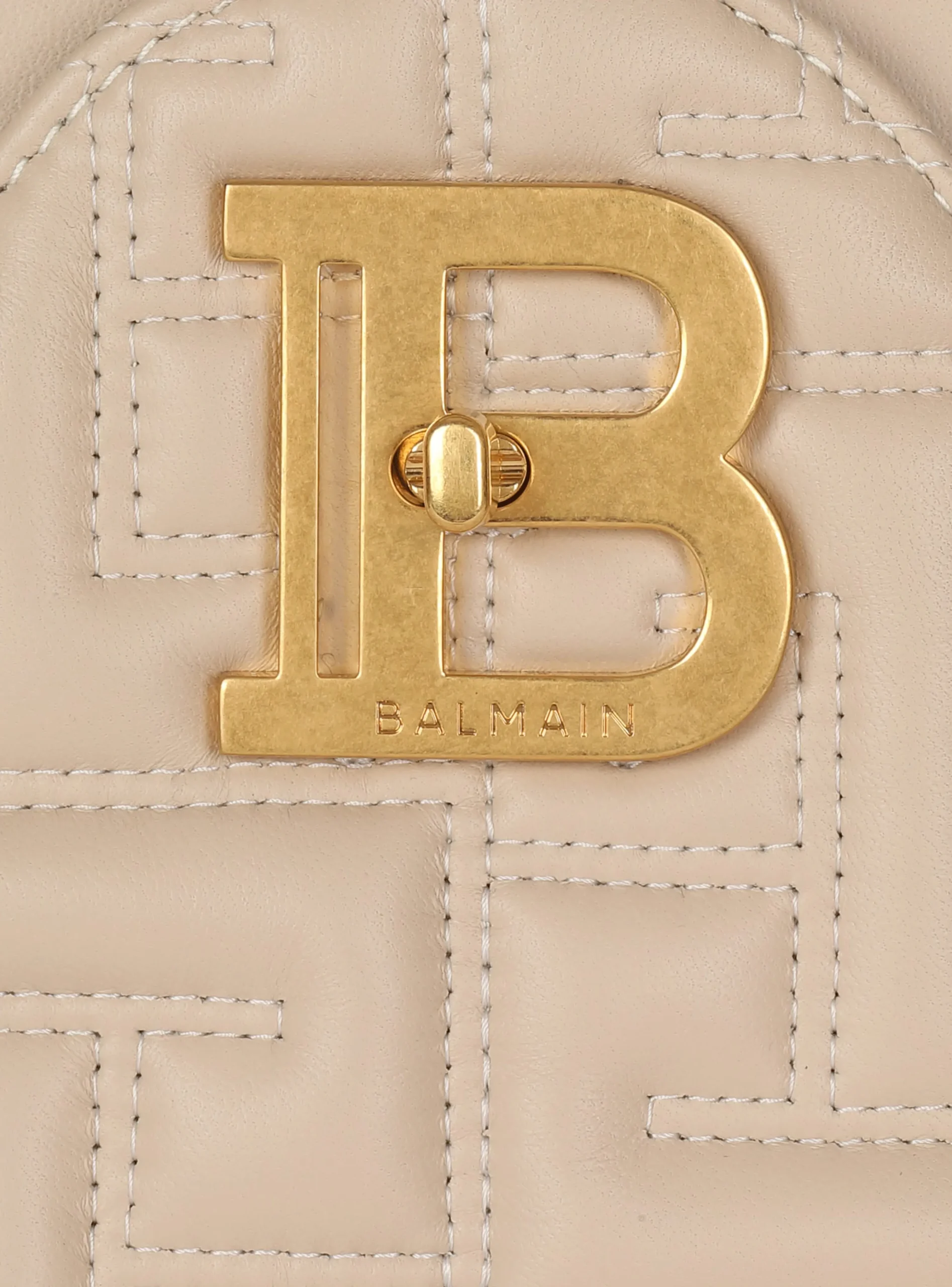 Women Balmain B-Buzz 22 Top Handle Bag In Monogram Quilted Leather