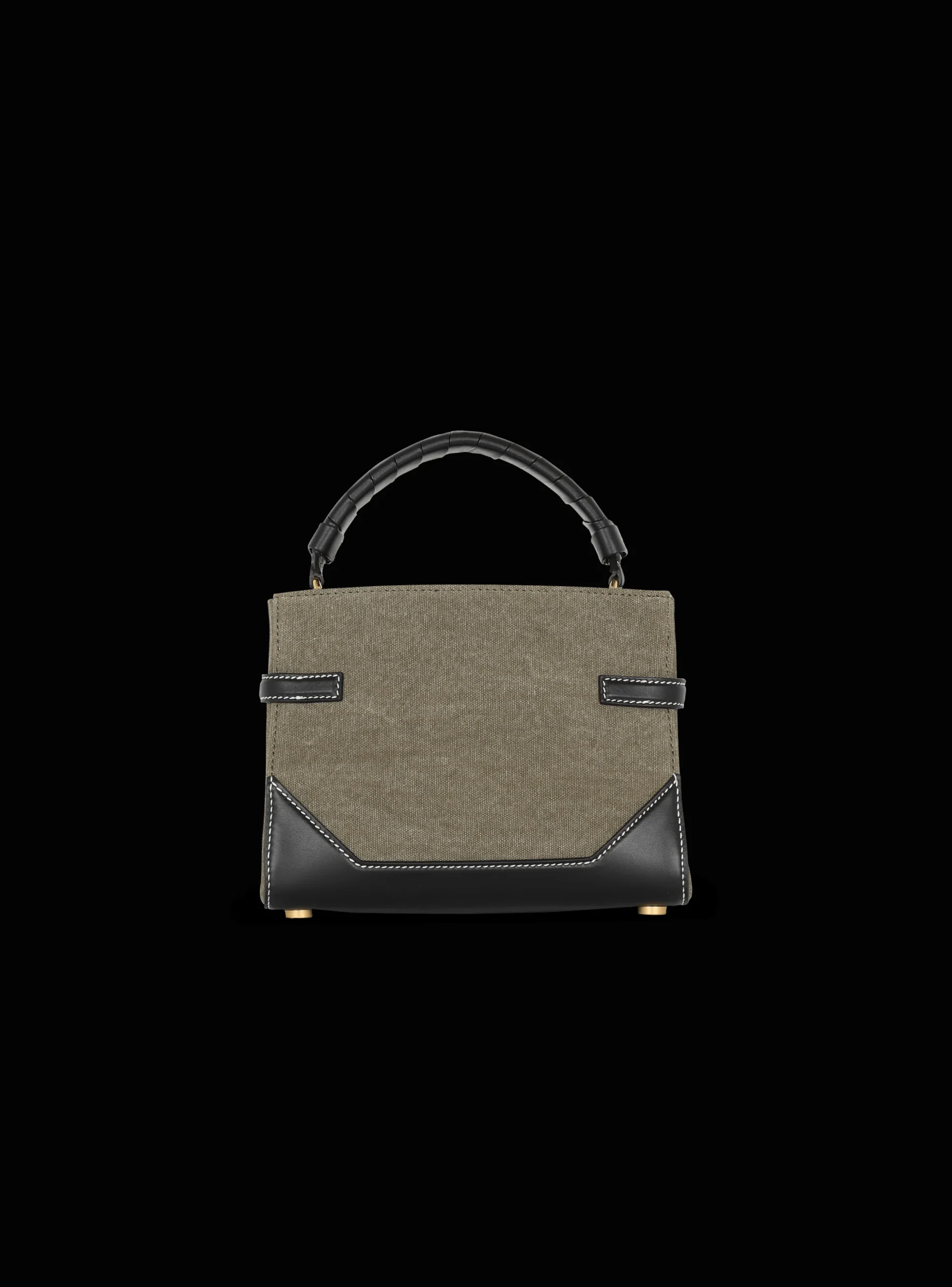 Women Balmain B-Buzz 22 Top-handle Bag In Canvas And Leather