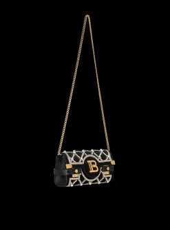 Women Balmain B-Buzz 23 Velvet And Pearl Clutch