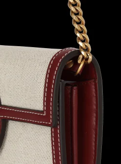 Women Balmain B-Buzz Canvas And Leather Wallet