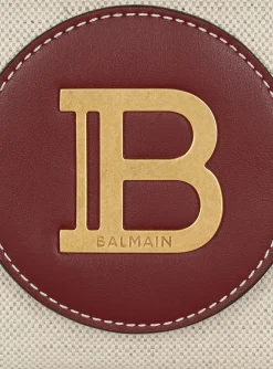 Women Balmain B-Buzz Canvas And Leather Wallet
