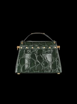 Women Balmain B-Buzz Dynasty Bag In Crocodile-print Leather