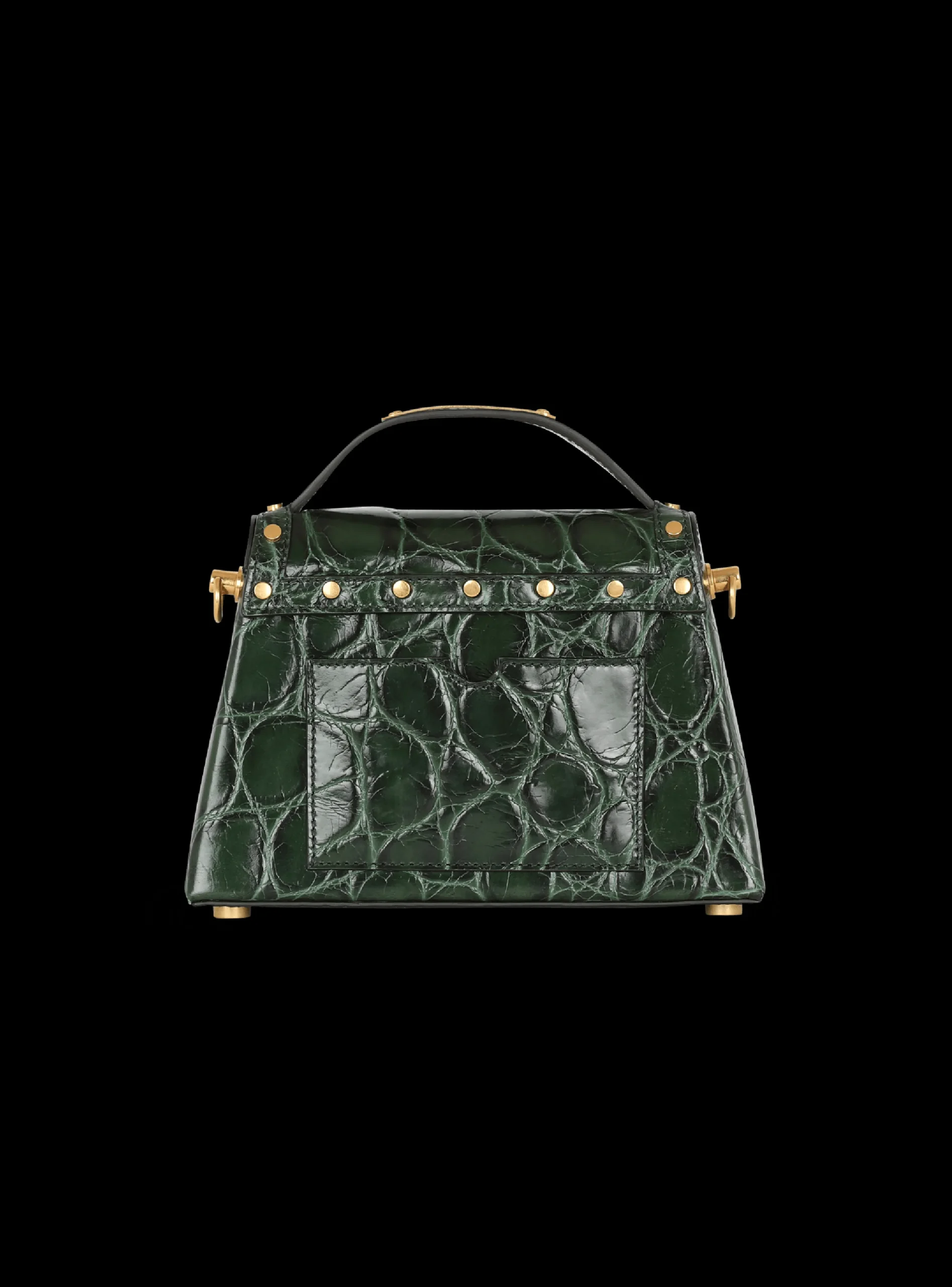Women Balmain B-Buzz Dynasty Bag In Crocodile-print Leather