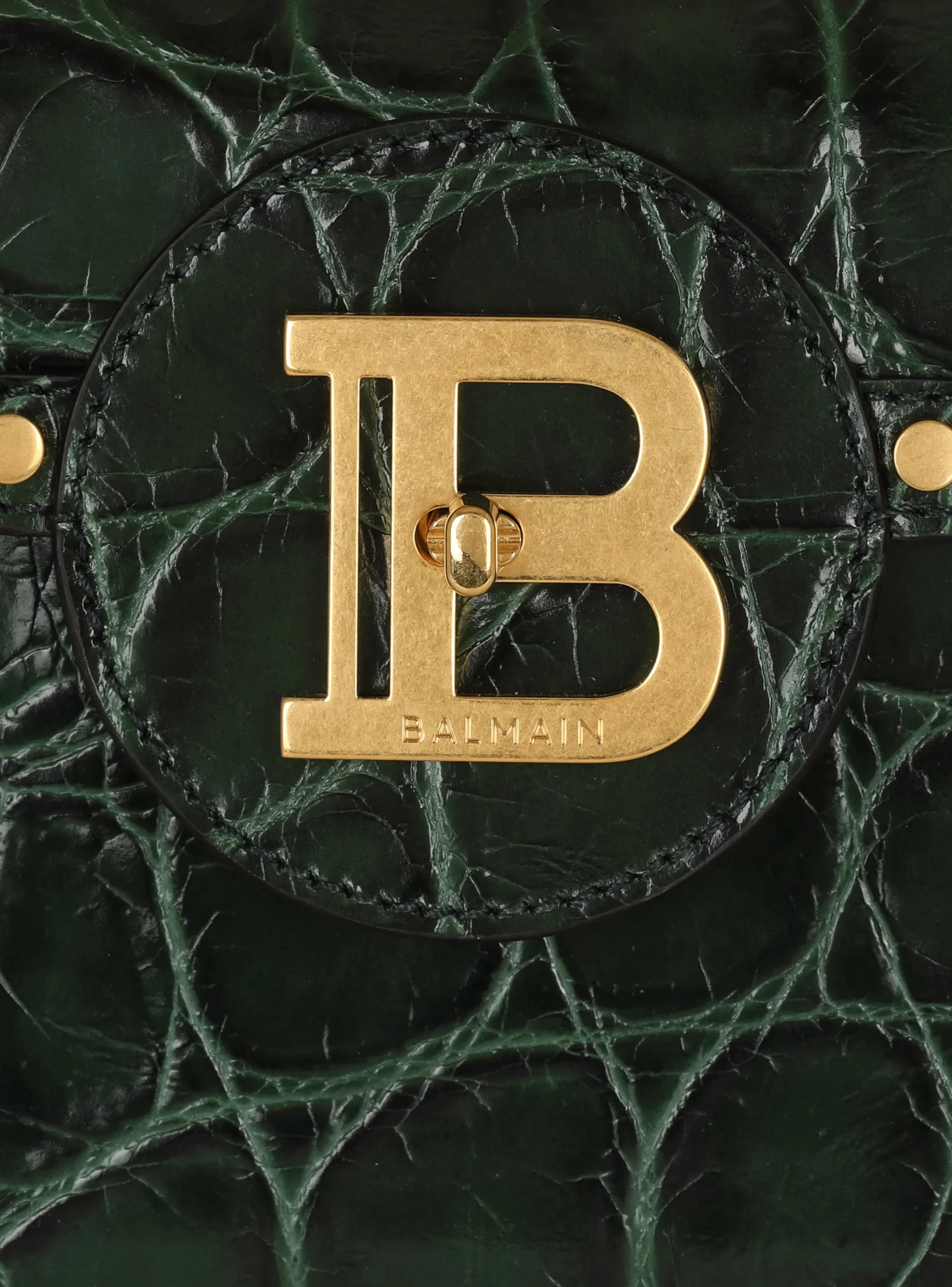 Women Balmain B-Buzz Dynasty Bag In Crocodile-print Leather