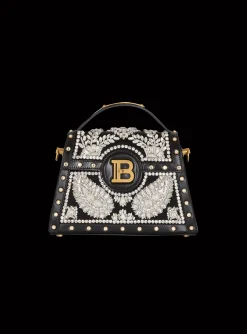 Women Balmain B-Buzz Dynasty Bag In Embroidered Satin