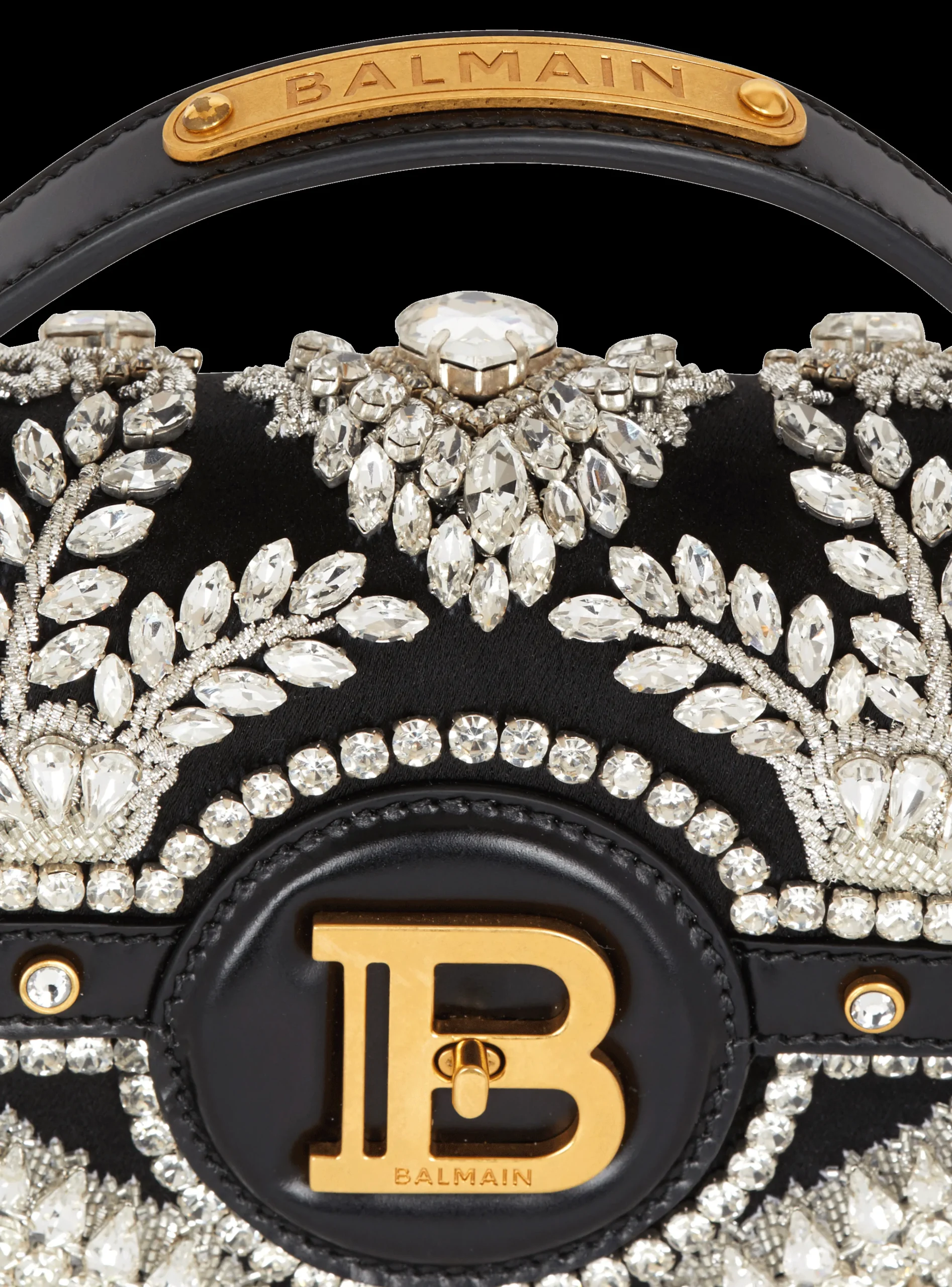 Women Balmain B-Buzz Dynasty Bag In Embroidered Satin