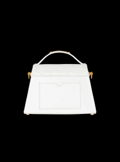 Women Balmain B-Buzz Dynasty Bag In Grid-embossed Calfskin