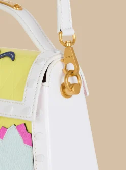 Women Balmain B-Buzz Dynasty Calfskin And Postcard Patchwork Bag
