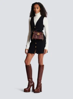 Women Balmain B-Buzz Dynasty Karung Leather Bag