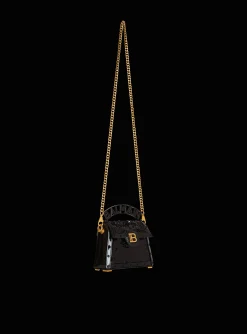 Women Balmain B-Buzz Dynasty Small Bag In Patent Leather And Sequins