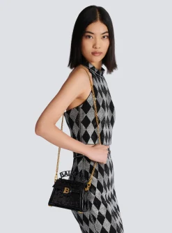 Women Balmain B-Buzz Dynasty Small Bag In Patent Leather And Sequins